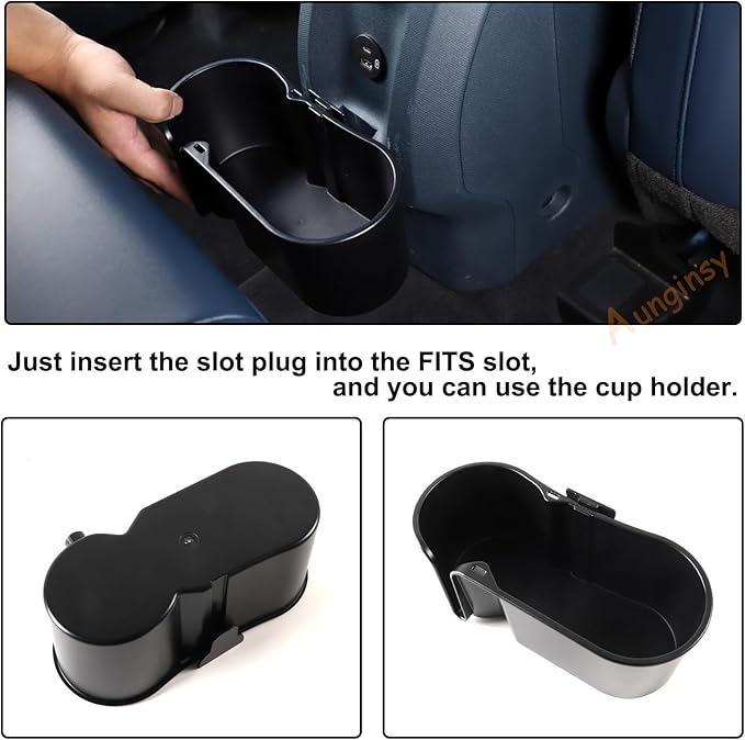 Car Rear Cup Holder Expander Organizer Tray Compatible with Ford Maverick 2022-2024 Car Seat Rear Dual Cup Holders Insert Expander Car Drink Water Bottle Holder Removable FITS Slot ABS Accessories