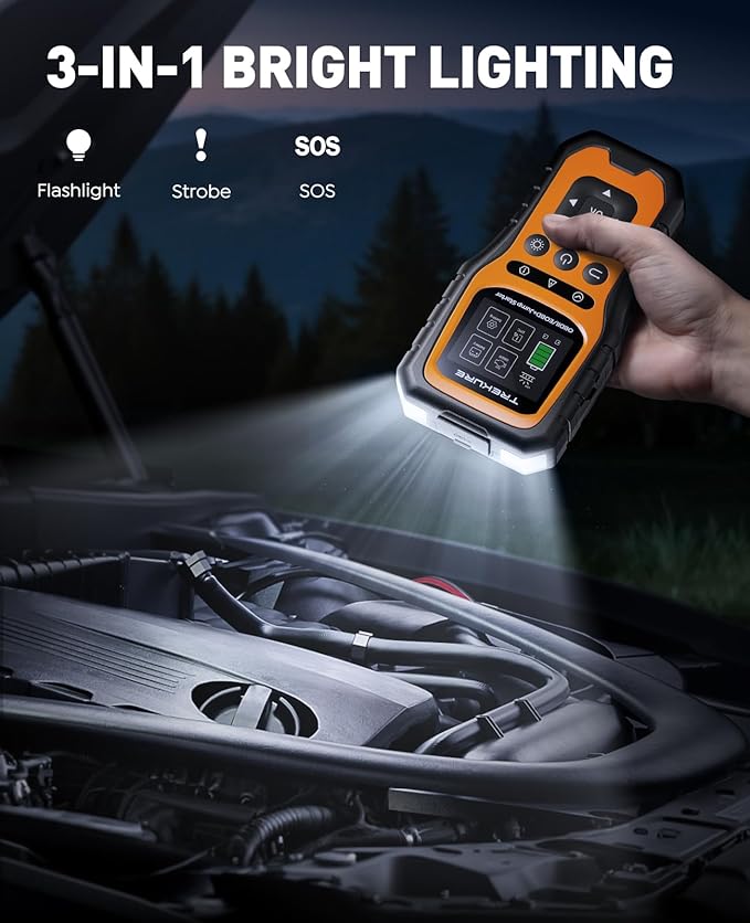 Car Battery Jump Starter with OBD2 Scanner 5000A, Car Battery Jumper Starter Portable (All Gas/10L Diesel), 12V Jump Box