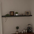 IEO Long Wooden Floating Shelves for Room Wall, Natural Wood Floating Shelves Wall Mounted Kitchen Shelf for Living Room, Bed