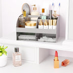 Makeup Organizer with Drawers, Cosmetic Storage for Dresser Vanity and Bathroom Countertop, Beauty Holder for Lipstick Brush,