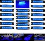20 Pcs Rock Lights Blue Strip Lights Wheel Fender Well Underglow Led Lights for Cars Exterior Side Marker for Truck Golf Cart Wrangler RV RV SUV Offroad