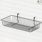 23.6" L x 11.8" D x 3.9" H - 6 pcs Black Wire Baskets for GridWall and SlatWall - Merchandiser Baskets,Grid wall Shelves Hang