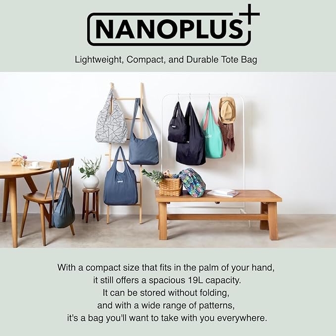 Compact Reusable Grocery Tote Bag – Lightweight, Foldable & Packable Shopping Bag for Travel