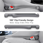 Car Seat Gap Filler Set of 2, 3IN1 Seat Side Gap Filler Plug with Storage Slot & Hook Function, Soft Foam Universal Fit Car SUV Truck Fill Gap Between Seats Console Organizer（Standard Gray）