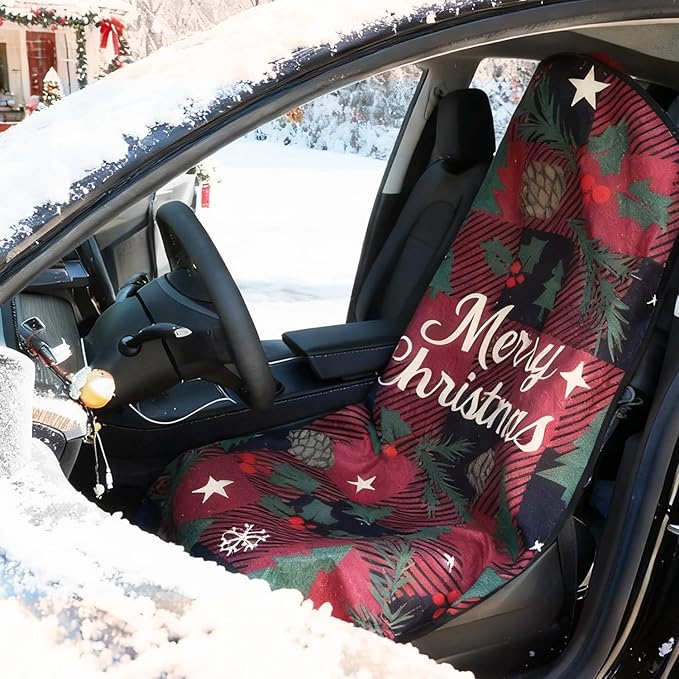 Universal Car Seat Cover Towel, Waterproof Washable Sweat Protection for Front Bucket Seats, Non-Slip Fit, Fits Cars SUVs Tru