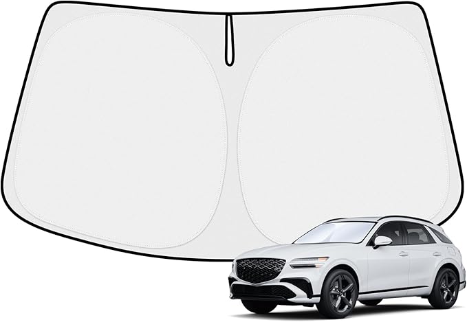 Windshield Sun Shade for 2021-2025 2026 Genesis GV80 Accessories Thicken 6-Layer Front Window Sunshade Cover Sun Visor Protector Foldable Block UV Rays Keep Vehicle Cool