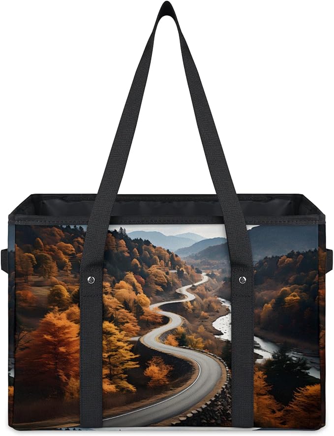 Reusable Grocery Bags Heavy Duty Shopping Bags Foldable Large Tote Bags with Long Handles & Hard Bottom
