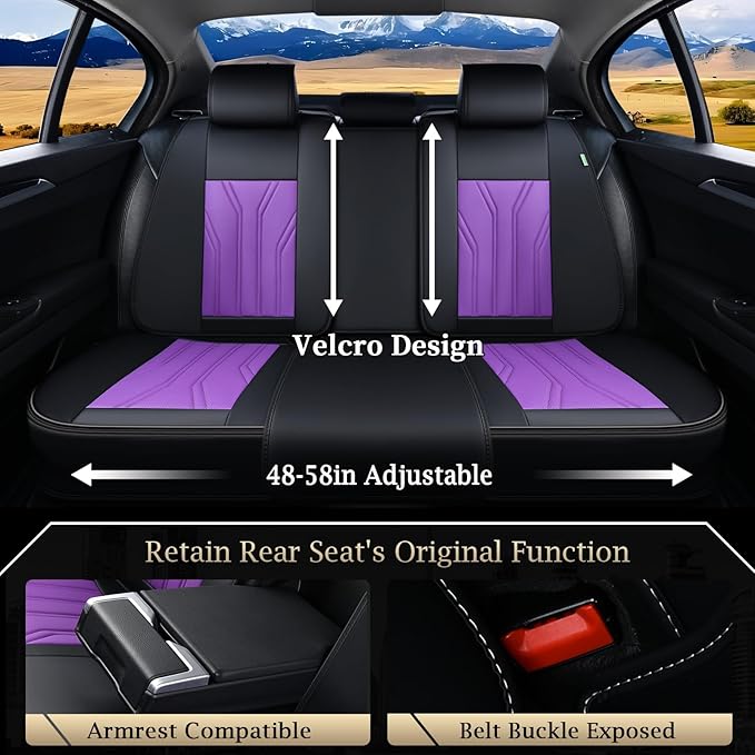 FLORICH Rear Seat Covers Leather Car Seat Covers Waterproof Back Seat Cover Automotive Seat Covers Universal Seat Cushion Pro