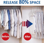Hanging Vacuum Storage Bags, 6 Pack Hanging Storage Bags for Clothes With Electric Pump, Vacuum Sealed for Suits, Dress, Jack
