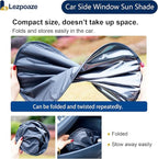 2-Pack Car Side Window Sun Shade | Black Gel Electrostatic UV Protection Sunshade | Universal Fit 99% Vehicles | Foldable Car Shades