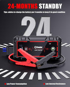 Jump Starter, 5000A Car Battery Jumper Starter Portable, Jump Box Battery Booster with 3 Modes Flashlight, Jumper Cables