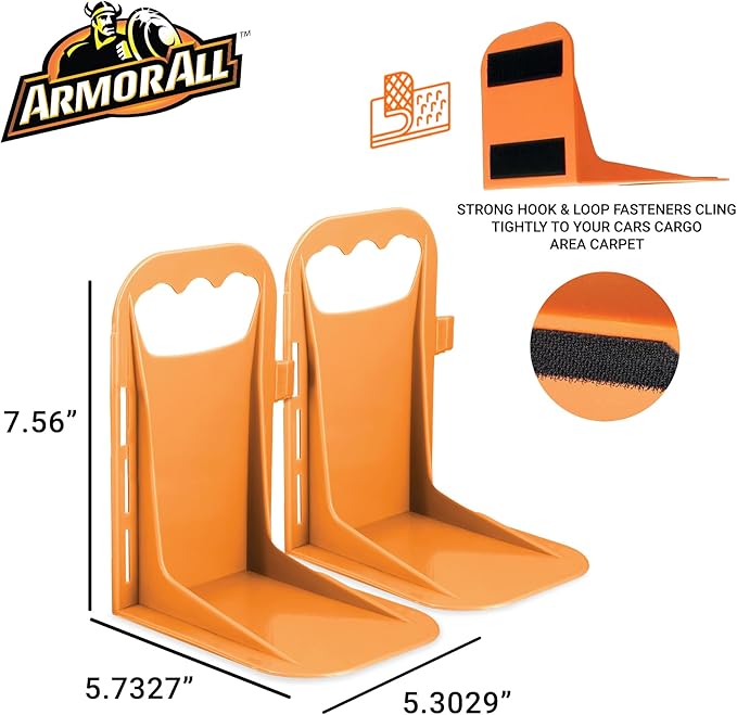 Armor All Trunk Cargo Blocks, Cargo Dividers, Trunk Dividers, Hook & Loop Trunk Organizer Blocks to Hold Cargo in Place,