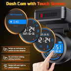 Dash Cam Front for Cars with Built-in WiFi & APP Control, 4K Dash Camera with Free 32GB Card, 1.2" IPS Touch Screen Dash Cam 