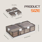 Under Bed Storage Containers with Wheels - Stackable, Foldable Plastic Storage Boxes with Lids for Clothes, Shoes, Blankets -