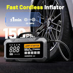 4000A Car Jump Starter with Air Compressor, Car Jumper 150PSI Portable Car Battery Jump Starter, 12V Jump Box Battery Pack