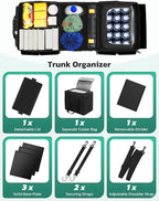 Oasser Trunk Organizer with Cooler Bag 95L, Bearing 110lb No Deformation, Collapsible with Multi Compartments, Removable