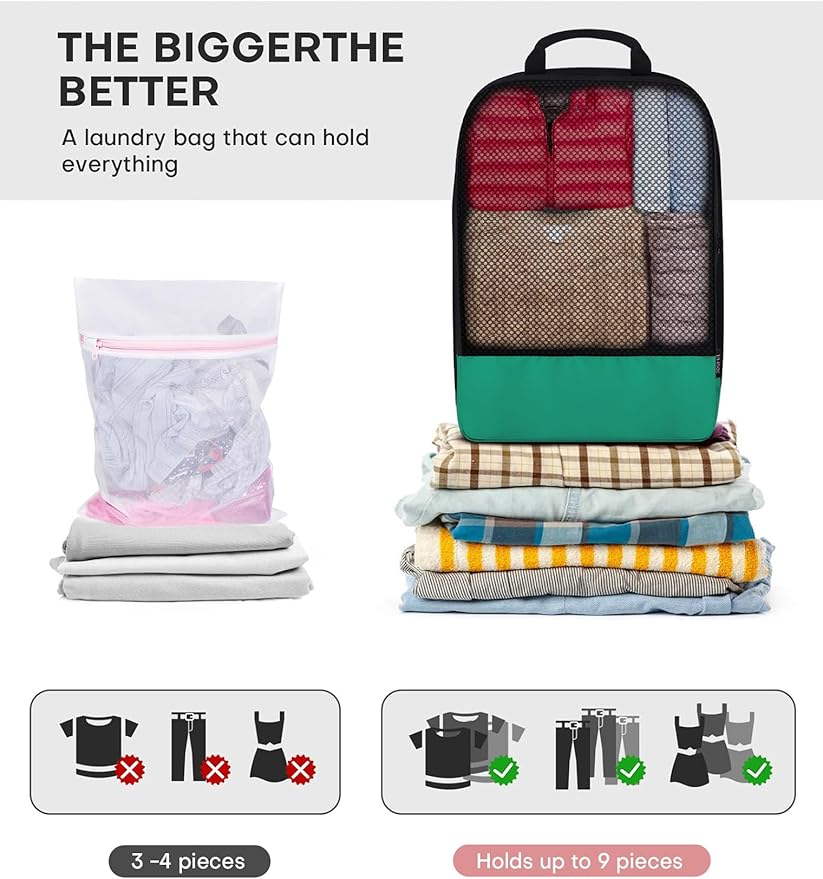 4 PCS Set Compression Packing Cubes for Travel, Lightweight Packaging Organizer Bags for Carry On Space Saving, Travel Essent