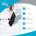 BIRDROCK HOME 36" Extendable Snow Pusher Brush & Detachable Ice Scraper for Cars | Aluminum Grip for Car, Truck, SUV | Safe on Auto Windshield & Windows | Wide Frost Remover for Semi & Small Vehicles