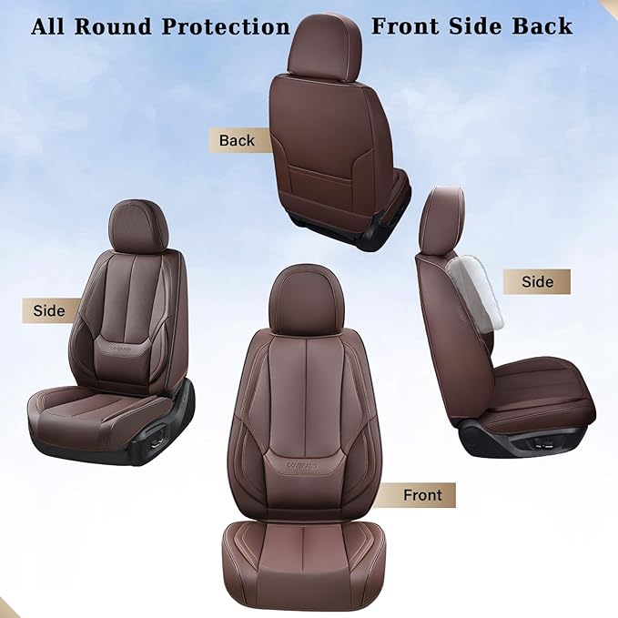 Coverado Seat Covers, Car Seat Covers Front Seats, Car Seat Cover, Car Seat Protector Waterproof, Car Seat Cushion Nappa Leat