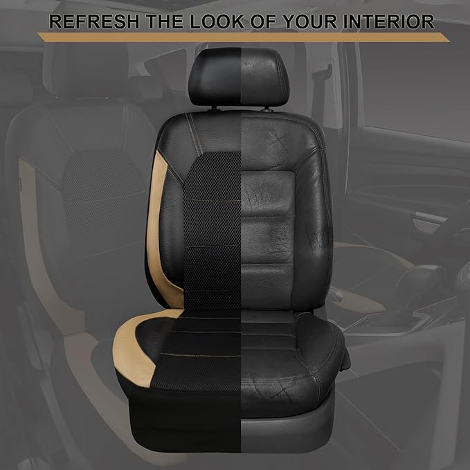 CAR PASS Leather seat Covers,Automotive Universal Sport car seat Cover Super 5mm Composite Sponge Inside,Airbag Compatible fi