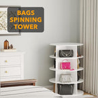 SpaceAid 4 Tier Rotating Shoe Rack Tower, Spinning Shoe Display Lazy Susan, Revolving 360 Shoe Rack Storage Round Carousel, V