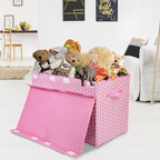 Mayniu Large Toy Storage Box Chest for Girls Kids, Sturdy Toy Box Bin Organizer Baskets with Lid for Living Room, Nursery, Cl