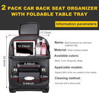 2 PCS Car Seat Back Pocket, Waterproof Leather Auto Back seat Organizer for Kids, Upgraded Car Organizer with Tablet Holder Pockets, Universal Interior Car Accessories (Black)