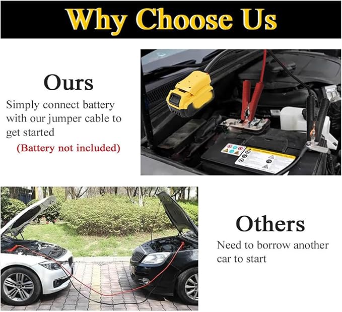 KIMISS Car Battery Jump Cable 8AWG Silicone Wire Heat Proof Automotive Jump Start Cable for SUVs Light Trucks (2FT)