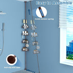 Rustproof Shower Corner Caddy Shelf for Bathroom Tension Pole Organizer with 4 Baskets for Bathtub Shampoo Storage from 23.6 