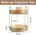 shuang qing Rotating Makeup Organizer for Vanity, High-Capacity Skincare Clear Make Up Storage Perfume Organizers Cosmetic Dr