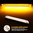 nifeida 8" Clear Lens 18LED Amber Yellow Utility Strip Light Bar Surface Mount for 12V Marine Boat RV Exterior Light Slim Line Pickup Truck Under Hood Lights Grill Marker Lights [Pack of 4]
