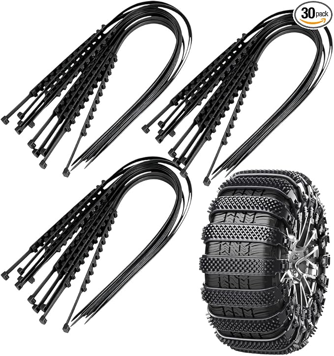 Reusable Anti Snow Chains,Universal Emergency Snow Non-Slip Zip Tie Tire Chains,Adjustable Snow Tire Chain Anti-Skid Belt Whe