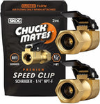 Chuck Mates Premium 1/4" NPT Quick-Connect Tire Inflator Chuck with SimpleSeal - Closed-Type (2 Pack)
