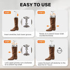 Cast Aluminum Combination Boot Instep & Shaft Stretcher-Sturdy, Durable & Easy to Use; Boot Calf Stretcher Is Suitable for Va