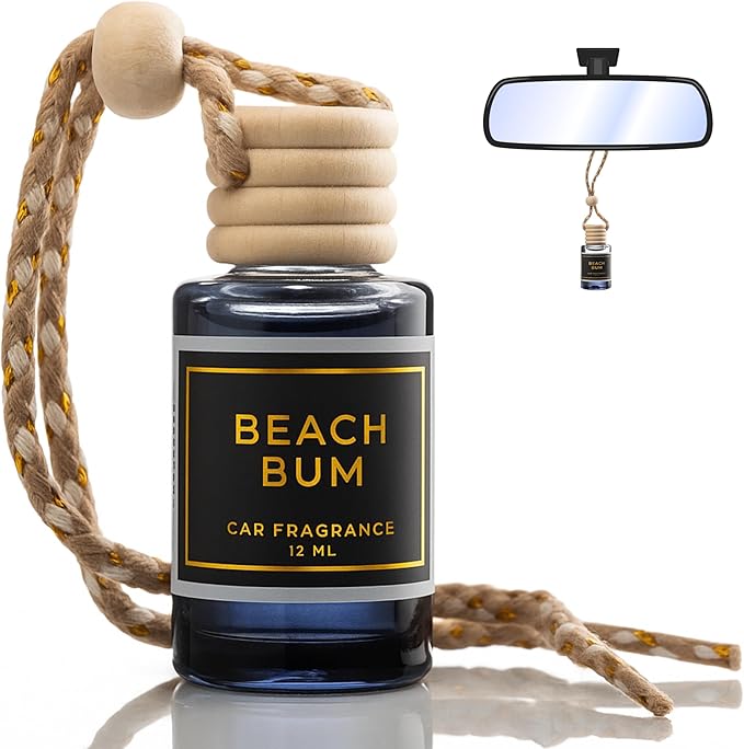 Beach Bum Scent - Long Lasting Car Hanging Diffuser - Lasts up to 60 Days - Warm Pistachio and Coconut Cream and a Kiss of Sa