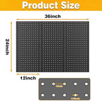 Pegboard Smith Metal Pegboard Panels 12" x 24", 3 Pack Black Wall Mounted Tool Organizer Boards, Heavy Duty Tool Storage Peg 