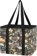 Cute Koalas Reusable Grocery Bags Large Shopping Tote Bag with Reinforced Bottom Board, Water Resistant Foldable Storage Bags