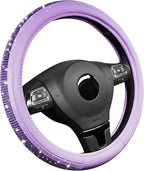 Road Comforts Bling Steering Wheel Cover – Purple Diamond Design, Universal Fit 14.5-15 Inch, Microfiber Leather, Anti-Slip &