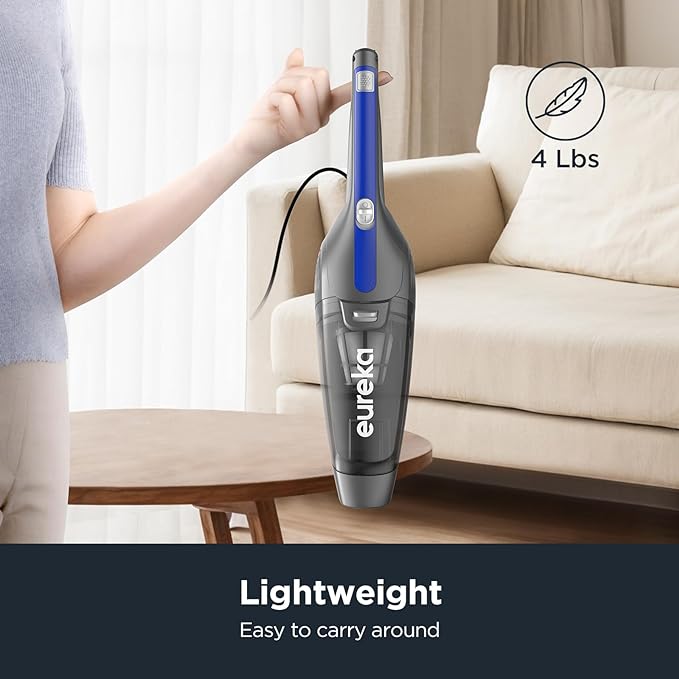 Eureka Corded Stick Vacuum Cleaner for Home Pet Hair, Lightweight Stick Vacuum Cleaner with Powerful Suction for Carpet Tile 