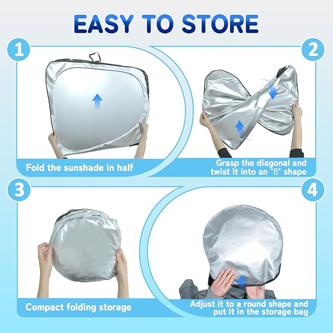 Custom Fit Windshield Sun Shade for BMW X5 2019-2026, Blocks UV & Heat, Front Window Sunshade Accessorie, Easy Fold & Store Keep Your Car Cooler