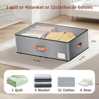 Under bed Storage With Wheels,Large Capacity 10 inches Height Storage Bins,Rolling Under bed Shoe Storage Containers,Under be