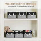 Storage Baskets for Shelves 11.8x7.9x5.2 Inch, Foldable Fabric Storage Bins with Handles, Small Storage Baskets for Organizin
