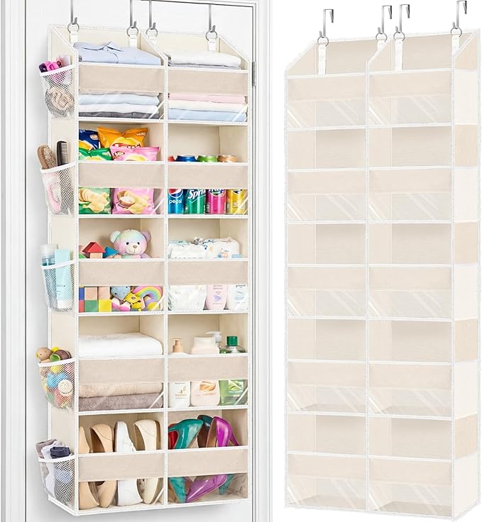 Ofiray-home Over the Door Organizer 5 Tiers,Extra Large Behind Door Storage of 10 Compartments,80 lbs Weight Capacity Over th