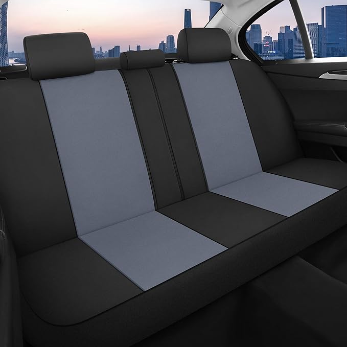 CAROMOP Waterproof Car Seat Cover Full Seats, Neoprene Seat Covers for Cars,Split Bench Compatible Car Interior Covers, Unive