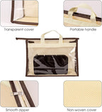 CINPIUK Clear Handbag Storage Bags Purse Organizer for Closet, Zipper Hanging Storage Bag for Handbags, L, 2PCS