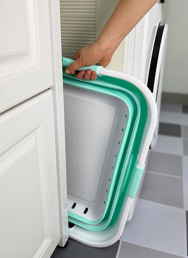 SAMMART 42L (11 gallon) Collapsible Plastic Laundry Basket - Foldable Pop Up Storage Container/Organizer - Space Saving Hampe