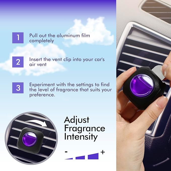 Car Air Fresheners, 6 Pack, Lavender Embrace, Car Fresheners Vent Clips, Long Lasting Air Freshener for Car, Refresher for Me