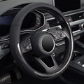 KAFEEK Carbon Fiber Steering Wheel Cover, Universal 15 inch Black,Anti-Slip, Odorless