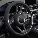 KAFEEK Carbon Fiber Steering Wheel Cover, Universal 15 inch Black,Anti-Slip, Odorless