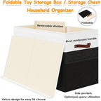 Large Toy Storage Box with Lid Upgraded Toy Storage Chest Organizer with Divider Foldable Toy Bin for Kids Boys Girls Playroo